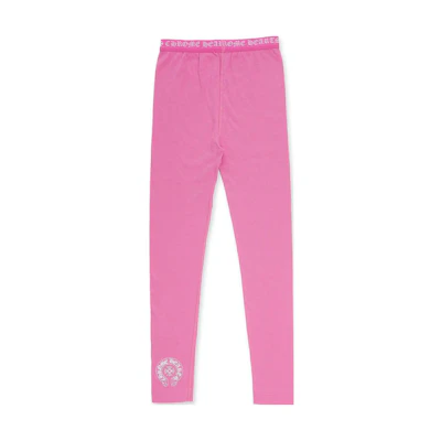 (Women) Chrome Hearts SS23 Pink Mid-Rise Pattern Print Leggings. CH-2399