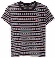 (Women) Chrome Hearts SS23 Striped Logo Print Crewneck T-Shirt Grey () CH-036003369 (Women) Chrome Hearts SS23 Striped Logo Print Crewneck T-Shirt Grey () CH-036003369