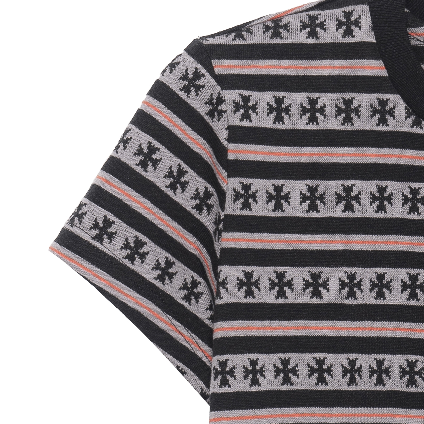 (Women) Chrome Hearts SS23 Striped Logo Print Crewneck T-Shirt Grey () CH-036003369 圖 5