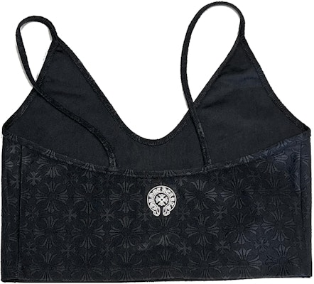 (Women) Chrome Hearts Tennis Series Solid Black Horseshoe Print Crop Tank Top Women. CH-033034009 Order (Women) Chrome Hearts Tennis Series Solid Black Horseshoe Print Crop Tank Top Women. CH-033034009