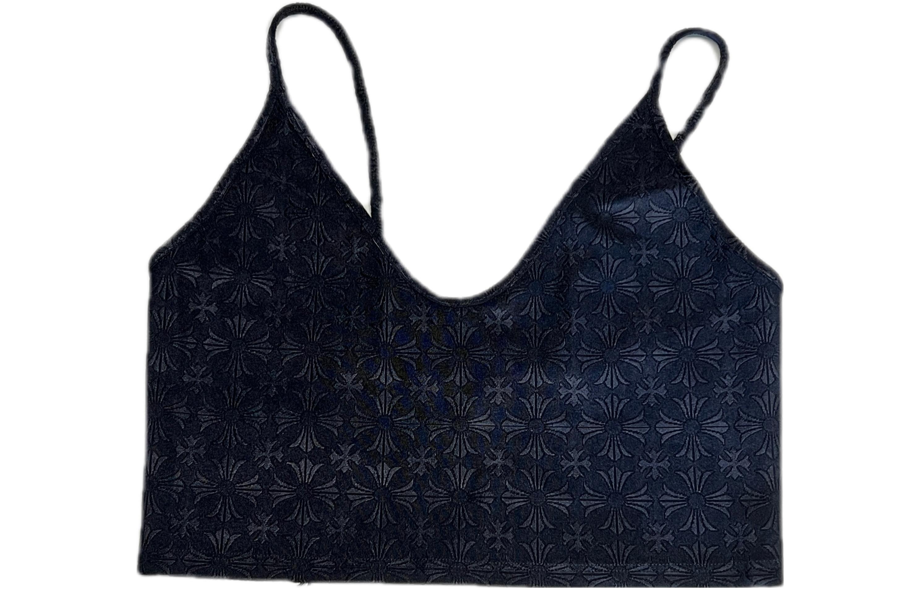 Lookbook (Women) Chrome Hearts Tennis Series Solid Black Horseshoe Print Crop Tank Top Women. CH-033034009