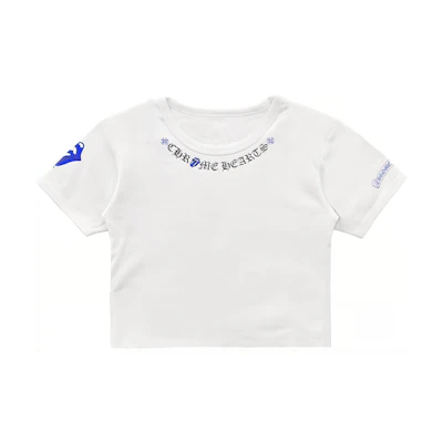 (Women) Chrome Hearts Rolling Stones SS24 Letter Print Crop Tee White () CH-2024-7216