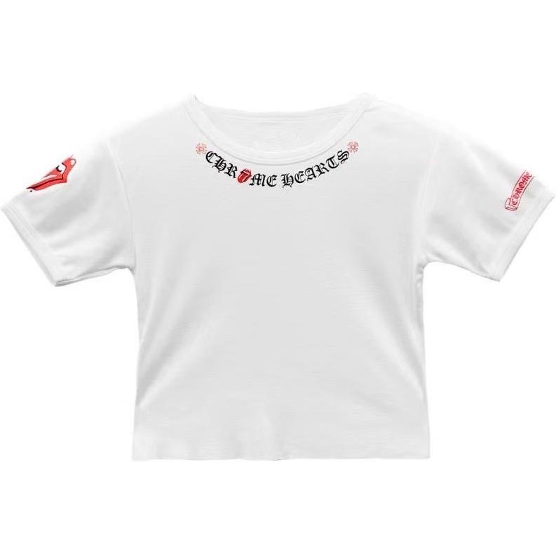(Women) Chrome Hearts Rolling Stones SS24 Letter Print Crewneck T-Shirt White (Womens) CH-2024-7721 圖 2