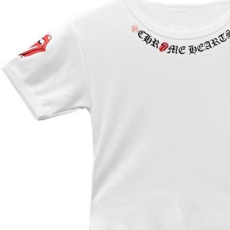 (Women) Chrome Hearts Rolling Stones SS24 Letter Print Crewneck T-Shirt White (Womens) CH-2024-7721 圖 4