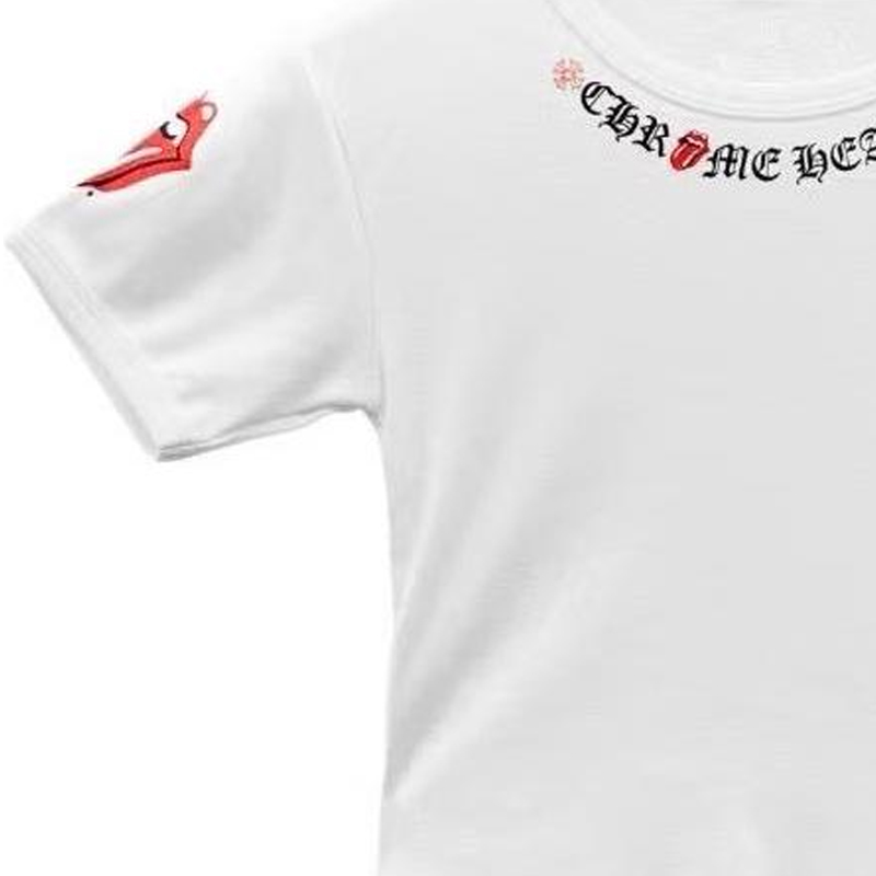 (Women) Chrome Hearts Rolling Stones SS24 Letter Print Crewneck T-Shirt White (Womens) CH-2024-7721 圖 5