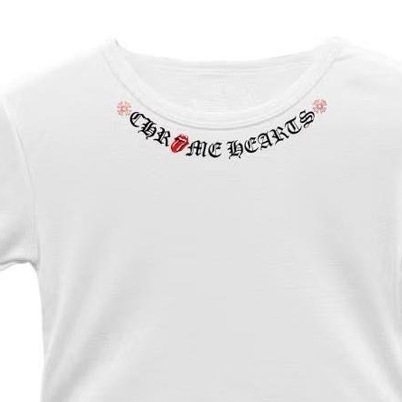 (Women) Chrome Hearts Rolling Stones SS24 Letter Print Crewneck T-Shirt White (Womens) CH-2024-7721 圖 6