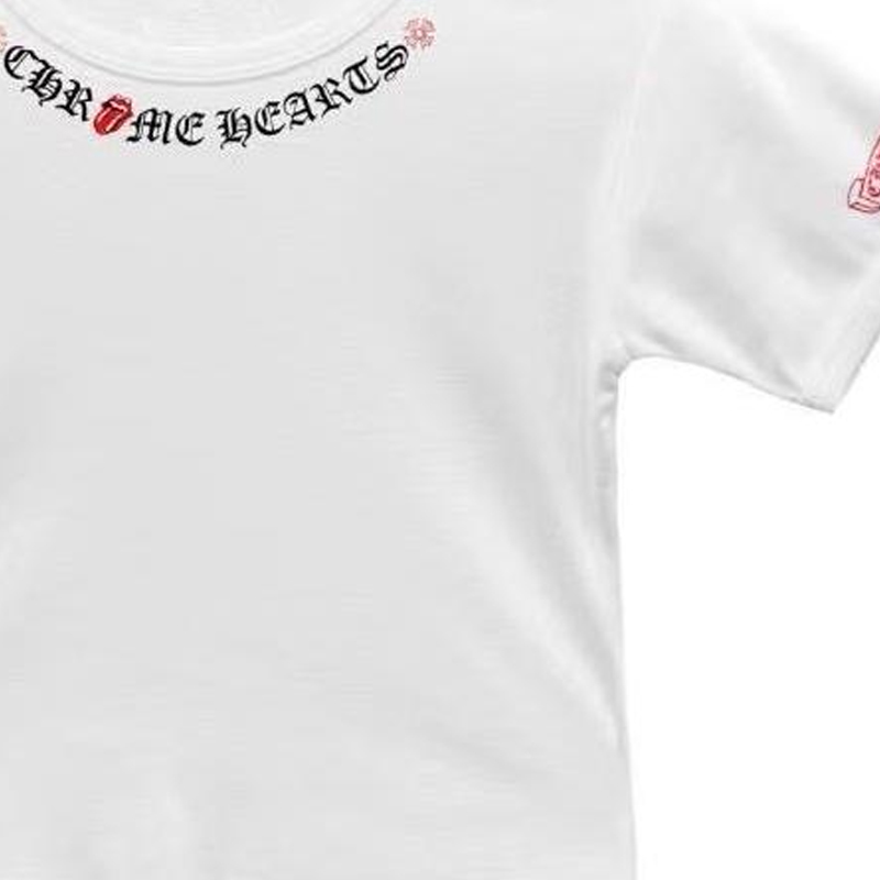 (Women) Chrome Hearts Rolling Stones SS24 Letter Print Crewneck T-Shirt White (Womens) CH-2024-7721 圖 7