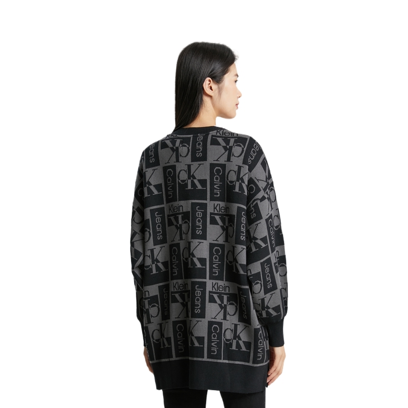 Purchase (W) CK/Calvin Klein V-Neck Sweater Rajut Tombol - Space Black J222311BEH