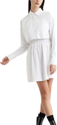 (Women) CK Calvin Klein White Solid Square Neck Long Sleeve Top & Dress Set. J222953-YAF Order (Women) CK Calvin Klein White Solid Square Neck Long Sleeve Top & Dress Set. J222953-YAF