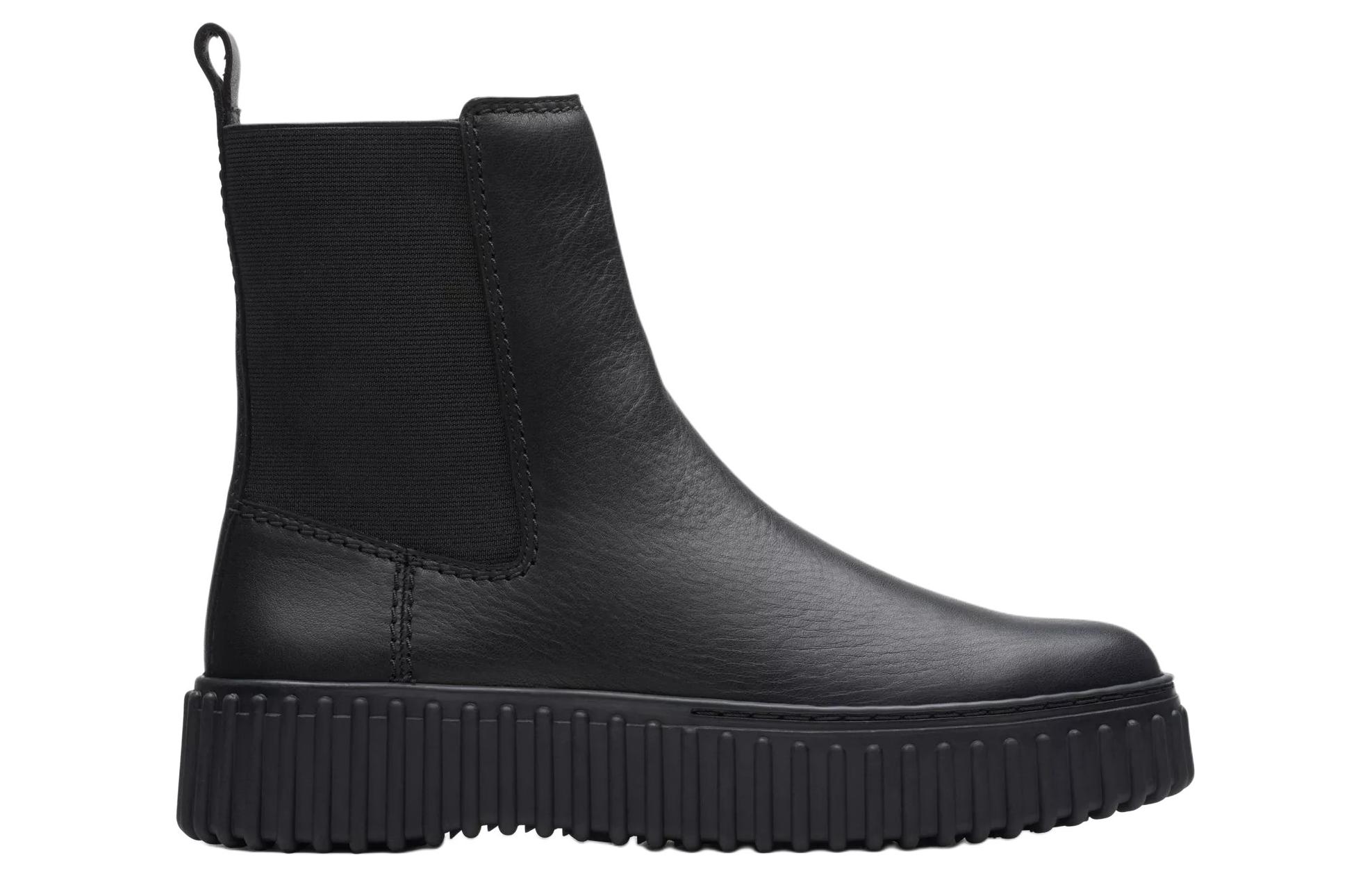 (W) Clarks Chelsea Boot 'Black Leather'