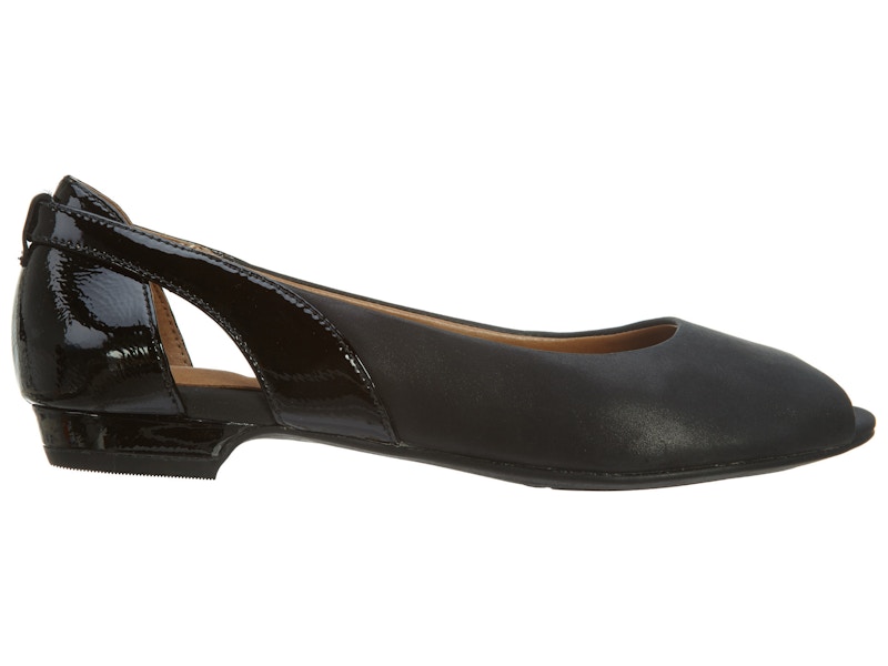 (W) Clarks Coralie May Black Leat