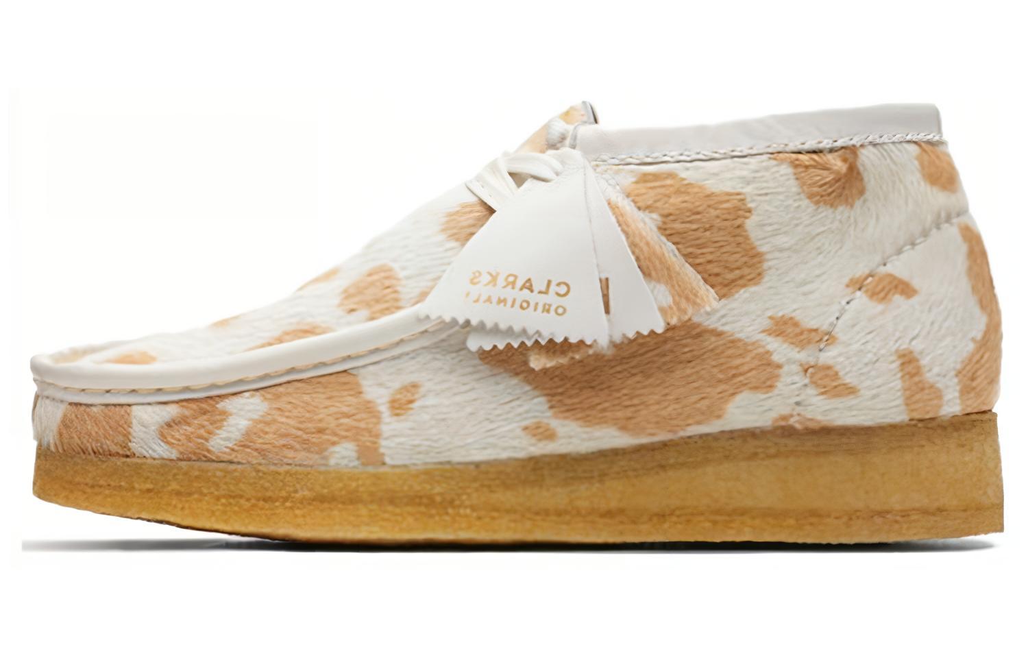 (Women) Clarks Originals Wallabee Boot Tan Cow Print 26165912