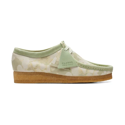 (W) Clarks Originals Wallabee Green Floral