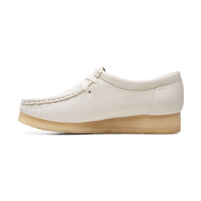 (W) Clarks Wallabee 'White Nubuck'