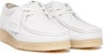 (Women) Clarks Wallabee Boots 'White Leather' 26156624