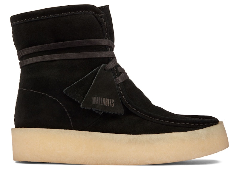 (Women) Clarks Wallabee Cup Hi Black Suede