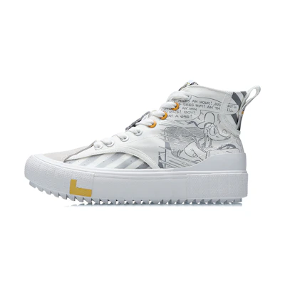(W) Li-Ning Classic Canvas Hi Disney 'White Grey'