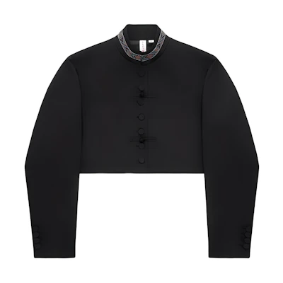 (Women) CLOT SS24 Short Mandarin Collar Jacket Black CLJK24S40016