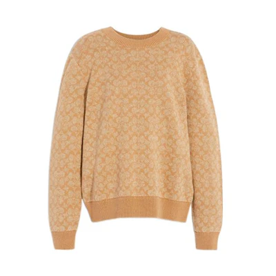 (Women) COACH Allover Print Crewneck Pullover Sweatshirt. CA308-CAM