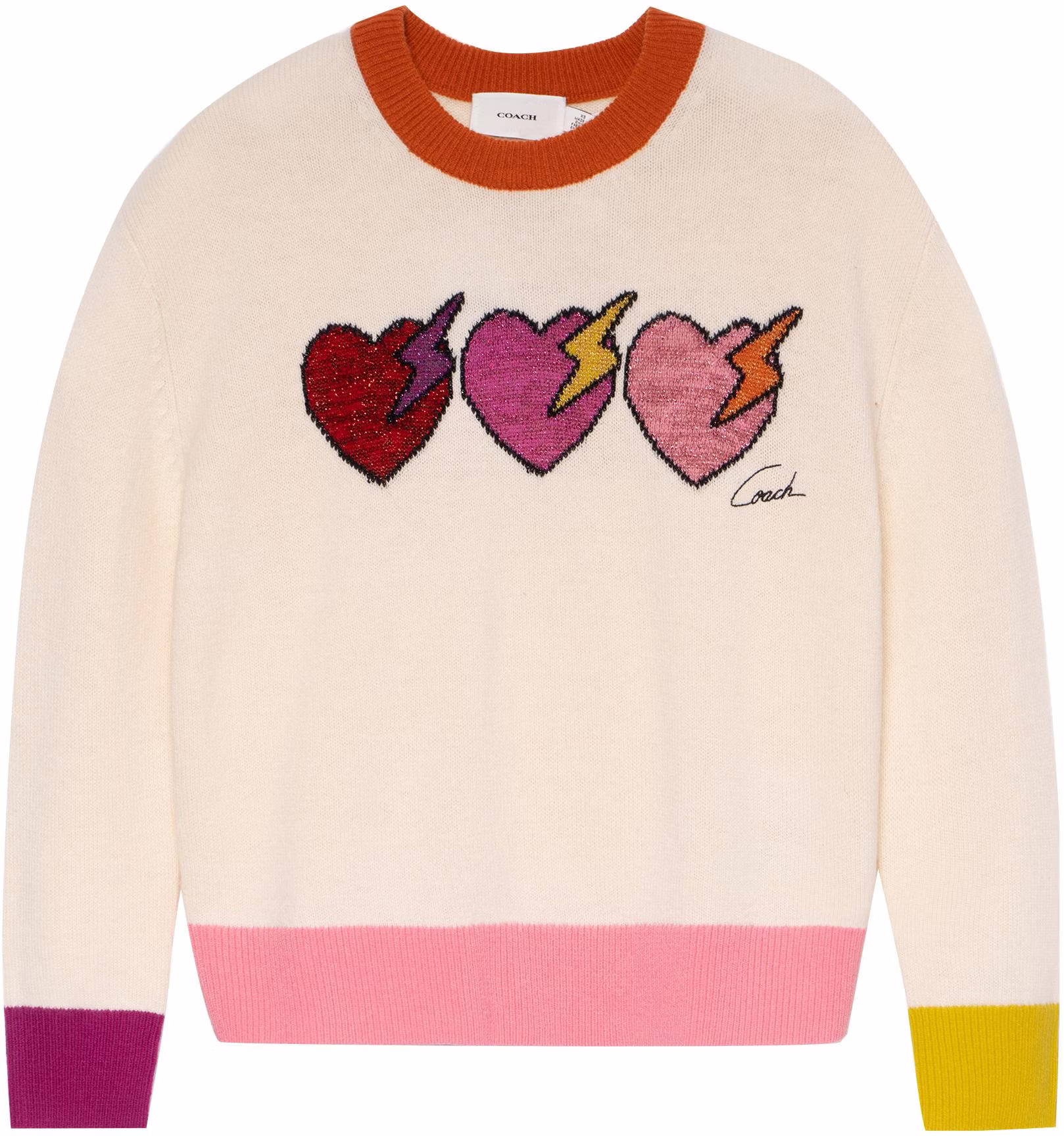 women-coach-beige-color-block-heart-embroidered-crewneck-sweater-c6557-crm