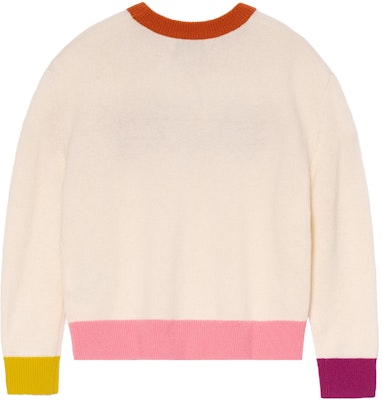 (W) コーチ ベージュ カラーブロック ハート刺繍 クルーネックセーター. C6557-CRM Lookbook (W) コーチ ベージュ カラーブロック ハート刺繍 クルーネックセーター. C6557-CRM