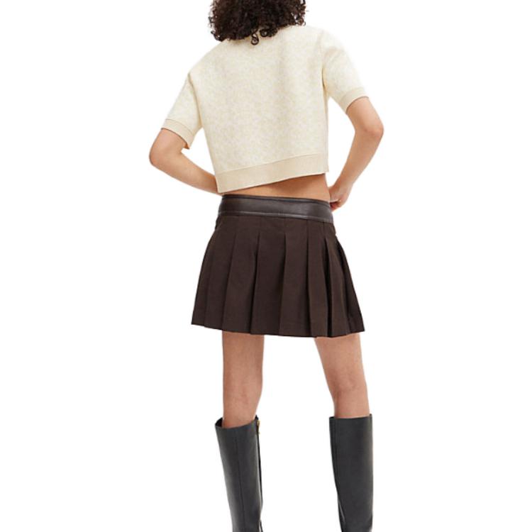 Shop (W) COACH Kemeja Polo Olahraga Lengan Pendek Warna Beige. CK040-CU3