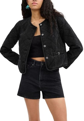 (W) コーチ ブラック カジュアル ショートジャケット シームディテール 長袖 CS014-BLK Lookbook (W) コーチ ブラック カジュアル ショートジャケット シームディテール 長袖 CS014-BLK