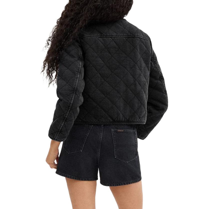 Shop (W) コーチ ブラック カジュアル ショートジャケット シームディテール 長袖 CS014-BLK