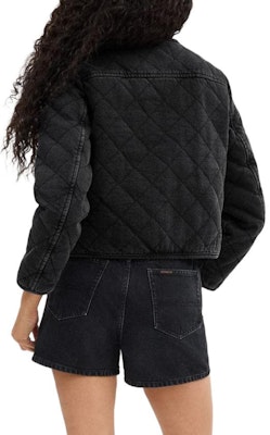 (W) コーチ ブラック カジュアル ショートジャケット シームディテール 長袖 CS014-BLK Shop (W) コーチ ブラック カジュアル ショートジャケット シームディテール 長袖 CS014-BLK