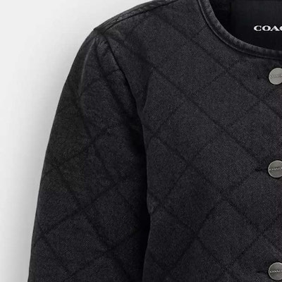 (W) コーチ ブラック カジュアル ショートジャケット シームディテール 長袖 CS014-BLK Details for (W) コーチ ブラック カジュアル ショートジャケット シームディテール 長袖 CS014-BLK