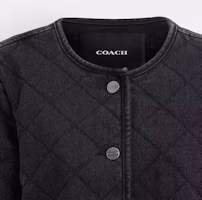 Sizing (Women) COACH Black Casual Short Jacket with Seam Detailing Long Sleeves CS014-BLK