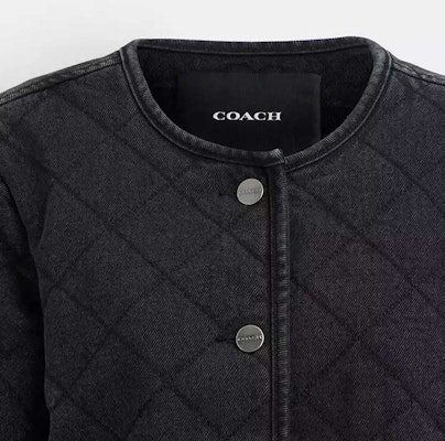 (W) コーチ ブラック カジュアル ショートジャケット シームディテール 長袖 CS014-BLK Sizing (W) コーチ ブラック カジュアル ショートジャケット シームディテール 長袖 CS014-BLK