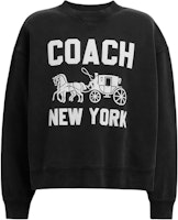(Women) COACH Black Cotton Sweatshirt with Carriage Print - Loose Fit. CBD22-BLK (Women) COACH Black Cotton Sweatshirt with Carriage Print - Loose Fit. CBD22-BLK