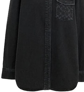 (W) 코치 블랙 데님 긴소매 셔츠 솔리드 로고 디자인. CL269-BLK Purchase (W) 코치 블랙 데님 긴소매 셔츠 솔리드 로고 디자인. CL269-BLK