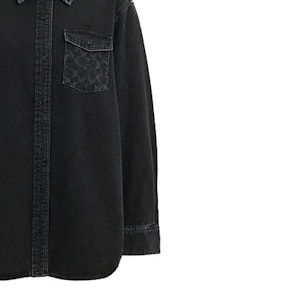 (W) 코치 블랙 데님 긴소매 셔츠 솔리드 로고 디자인. CL269-BLK Details for (W) 코치 블랙 데님 긴소매 셔츠 솔리드 로고 디자인. CL269-BLK