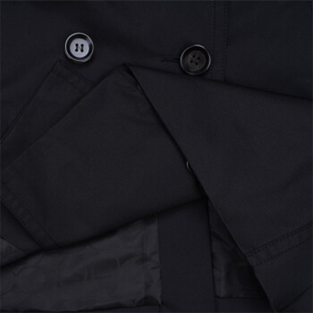 Shop (Women) COACH  Black Double-Breasted Belted Mid-Length Trench Coat. F34024-BLK