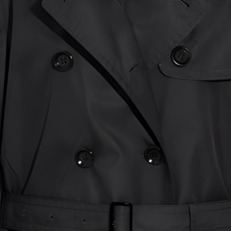 Cheap (Women) COACH  Black Double-Breasted Belted Mid-Length Trench Coat. F34024-BLK