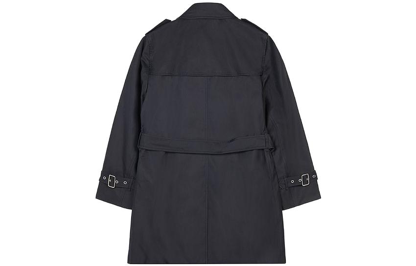 Lookbook (Women) COACH  Black Double-Breasted Mid-Length Trench Coat. C8762-BLK