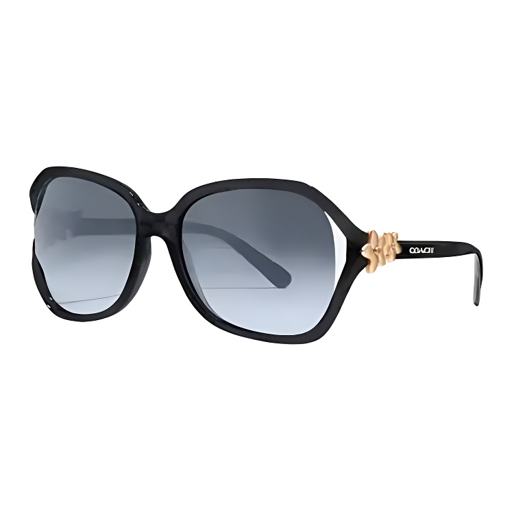 Order (W) Kacamata COACH Hitam Motif Bunga Bentuk Tidak Beraturan. L1033 BLK ONE