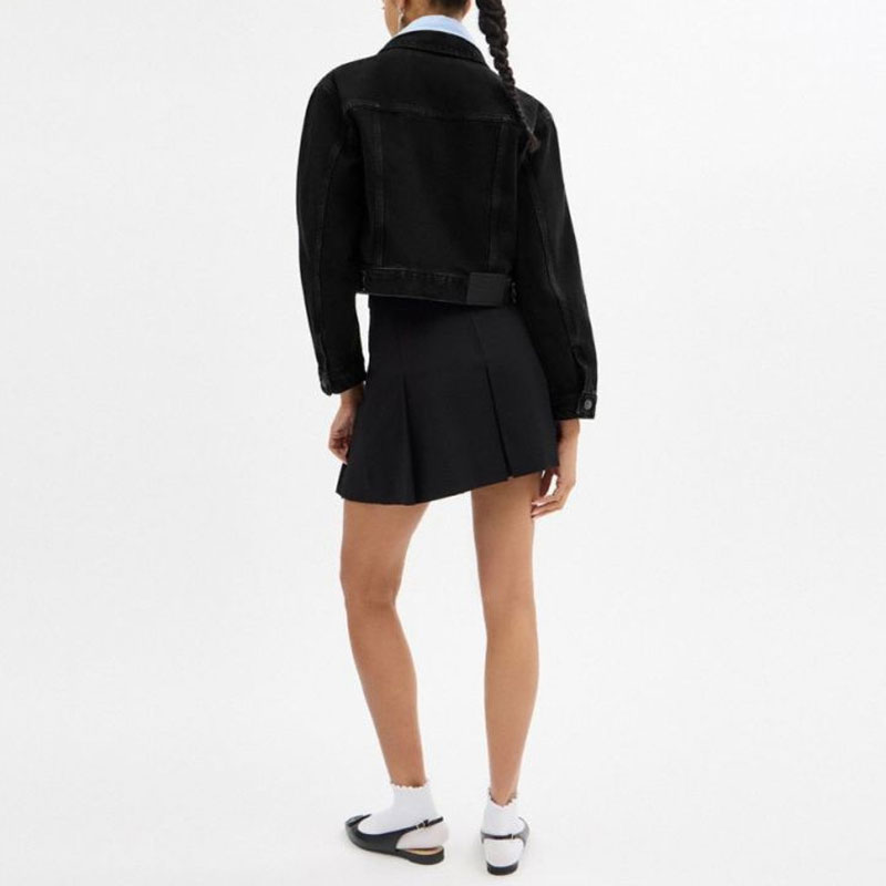 (Women) COACH  Black Floral Print Long Sleeve Jacket with Single Button Closure. CY636-BLK 圖 4