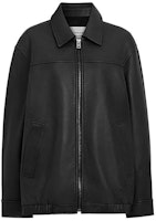 (Women) COACH Black Leather Jacket SS24 with Zipper and Point Collar. CQ829-BLK (Women) COACH Black Leather Jacket SS24 with Zipper and Point Collar. CQ829-BLK