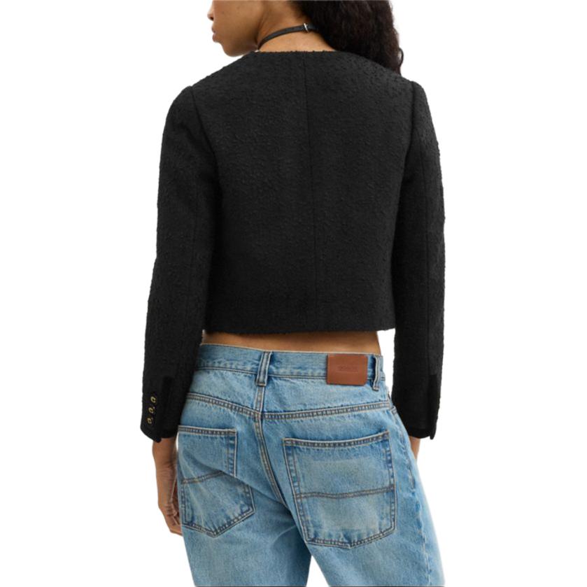 Shop (W) COACH 黑色單扣長袖短版外套 CU429-BLK