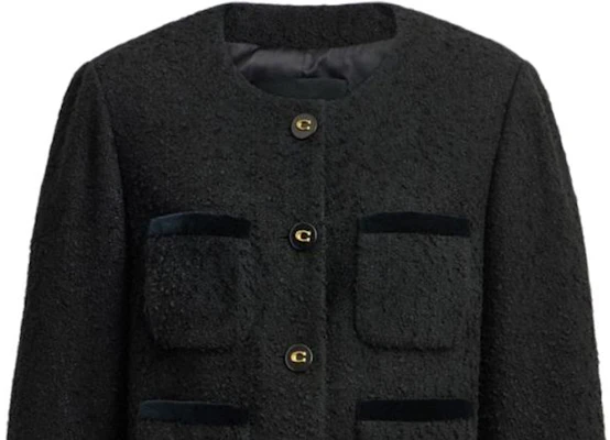 (W) COACH 黑色單扣長袖短版外套 CU429-BLK Sizing (W) COACH 黑色單扣長袖短版外套 CU429-BLK