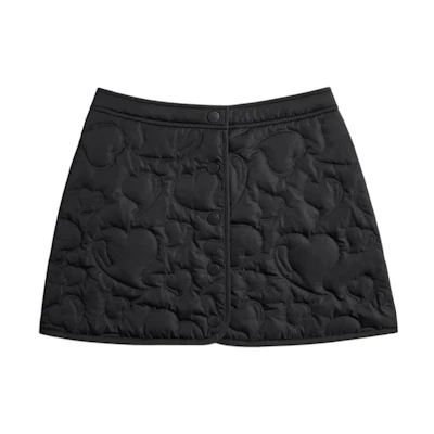 (Women) COACH Black Low-Waist Casual Skirt Solid Color Design. CR806-BLK