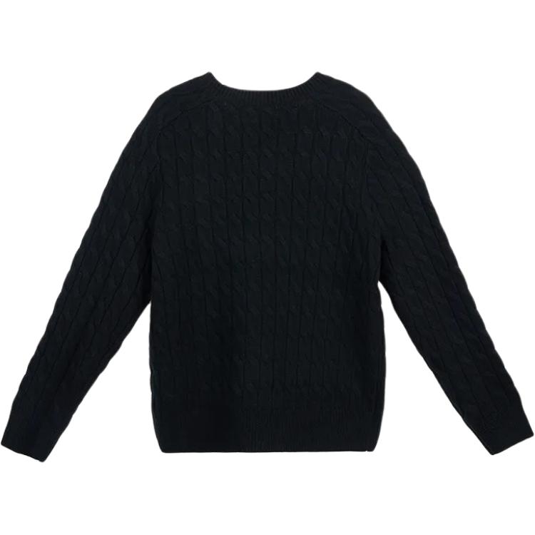 Lookbook (Women) COACH  Black Round Neck Long Sleeve Sweater with Logo Print. CY564-BLK