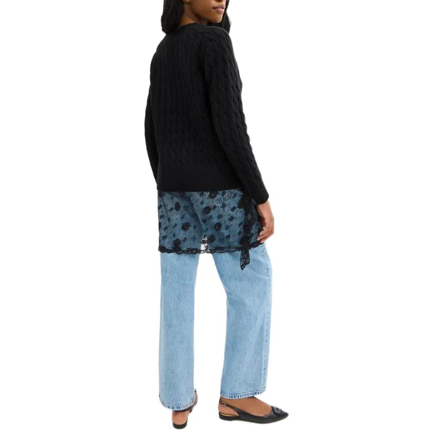 Purchase (Women) COACH  Black Round Neck Long Sleeve Sweater with Logo Print. CY564-BLK