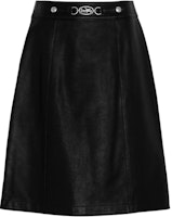 (Women) COACH Black Short Skirt with Metal Logo Casual Design. CF034-BLK (Women) COACH Black Short Skirt with Metal Logo Casual Design. CF034-BLK