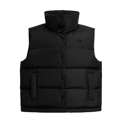 (Women) COACH Black Sleeveless Loose Fit Vest CV308-BLK
