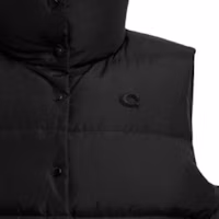 Sizing (Women) COACH Black Sleeveless Loose Fit Vest CV308-BLK