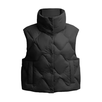 (Women) COACH Black Sleeveless Zip-Up Vest Jacket CV305-BLK
